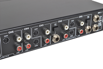 2 Zone Installation Mixer with 6 Stereo Inputs + 2 Mic Inputs